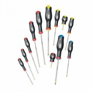 324 SH12 SERIE DI 12 GIRAVITI PER VITI CON INTAGLIO, IMPRONTA A CROCE PHILLIPS® E IMPRONTA A CROCE POZIDRIV® -SUPADRIV®