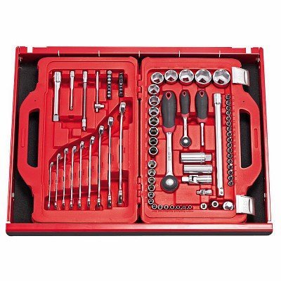 601 1/4-1/2 J82 ASSORTIMENTO IN CASSETTA MODULARE CON BUSSOLE ESAGONALI E CHIAVI COMBINATE (82 PZ) - immagine 3