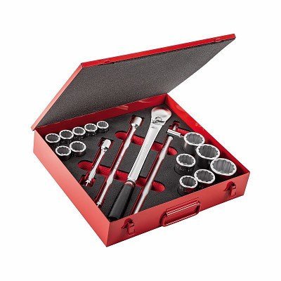 612 3/4 B ASSORTIMENTO IN CASSETTA DI LAMIERA CON BUSSOLE POLIGONALI (17 PZ)