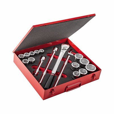 612 3/4 EB ASSORTIMENTO IN CASSETTA DI LAMIERA CON BUSSOLE POLIGONALI (17 PZ)