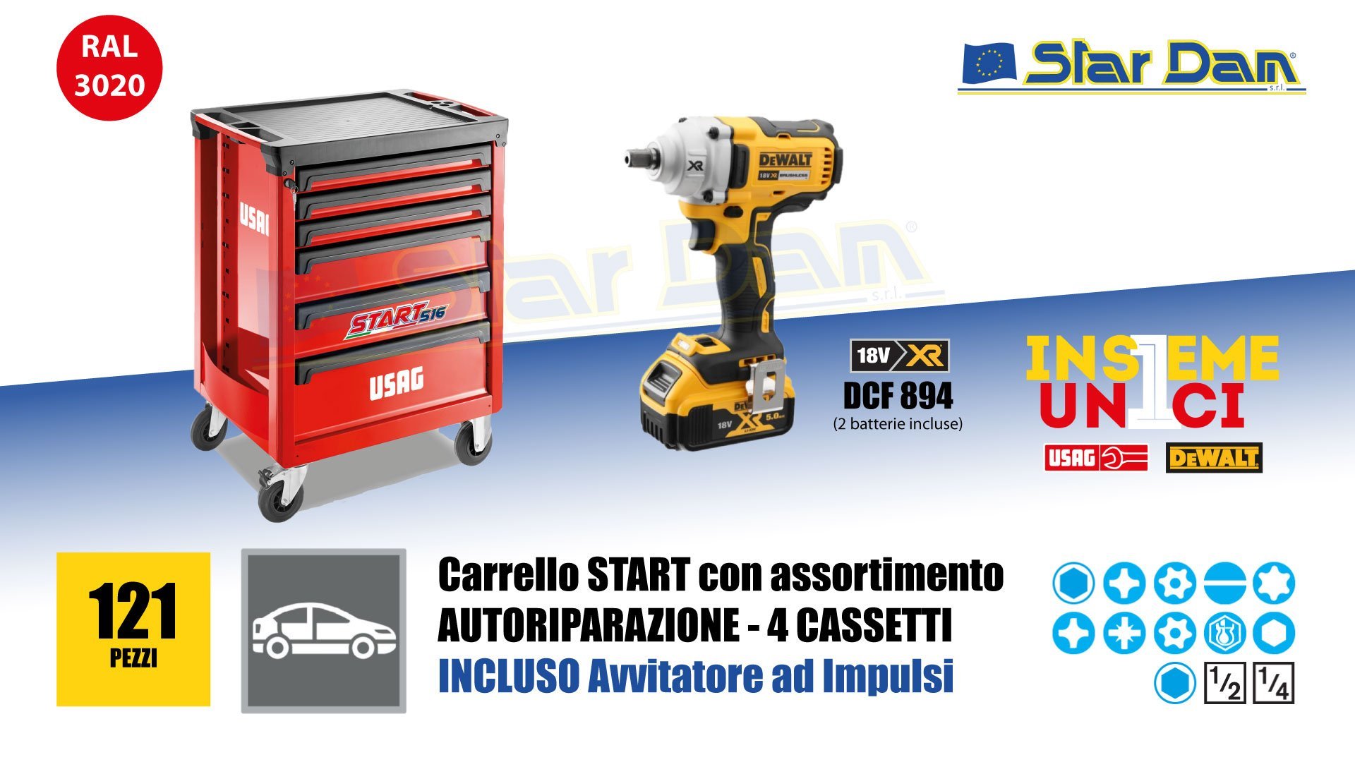 516 ST6UD-894 CARRELLO START CON ASSORTIMENTO AUTORIPARAZIONE (122 PZ) - immagine 4