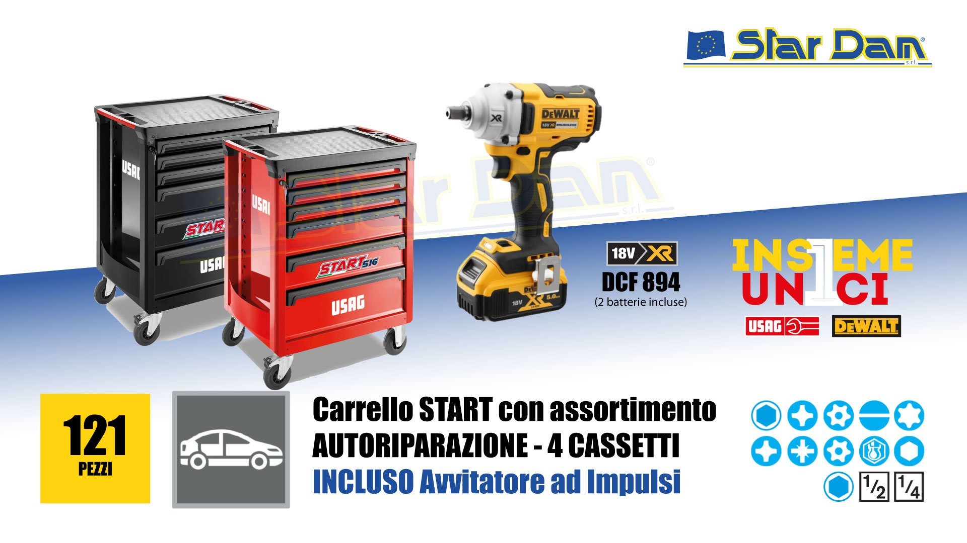 516 ST6UD-894 CARRELLO START CON ASSORTIMENTO AUTORIPARAZIONE (122 PZ)