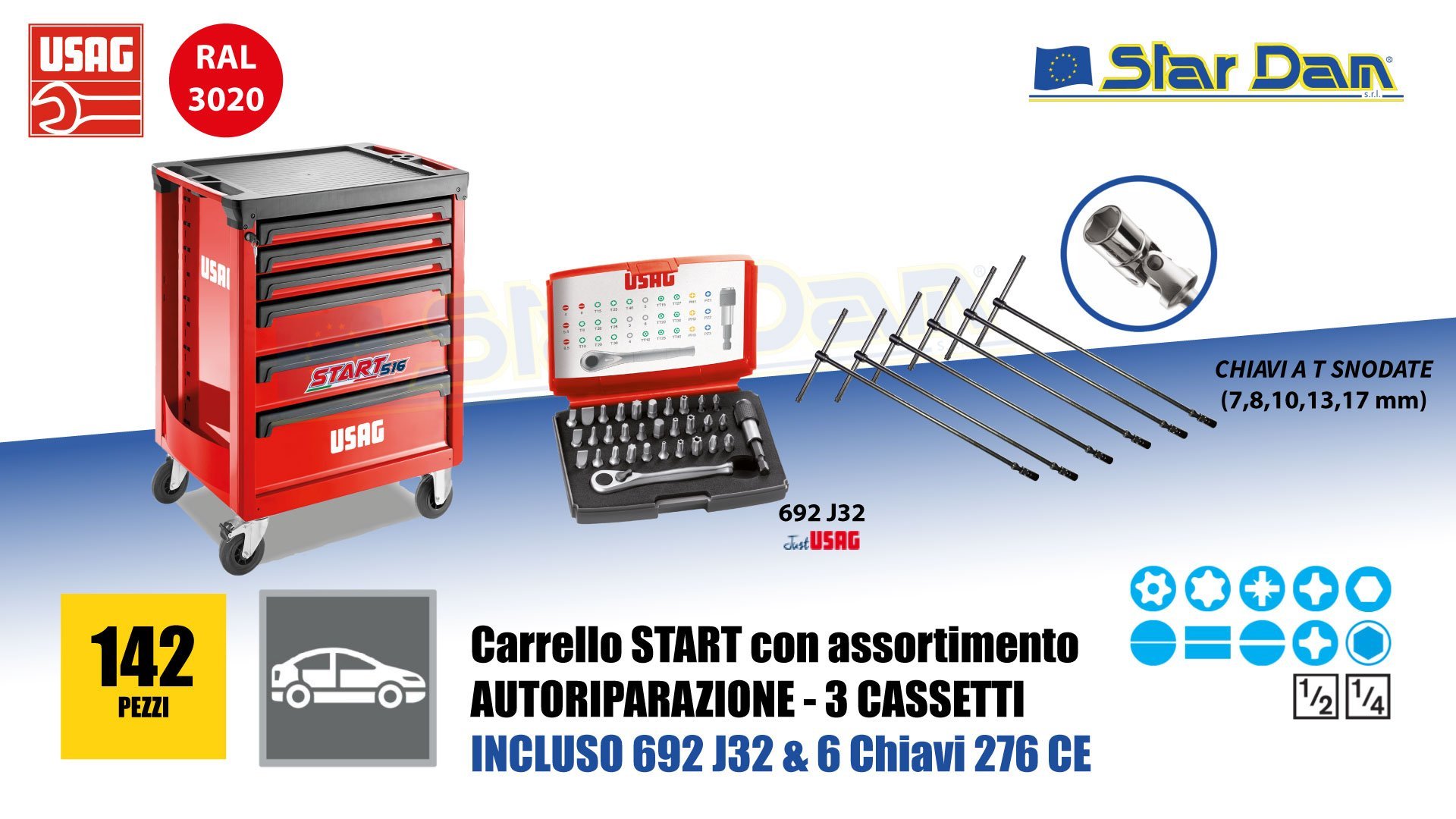 516 ST6PA CARRELLO START CON ASSORTIMENTO AUTORIPARAZIONE 495 PA (142 PZ) - immagine 4