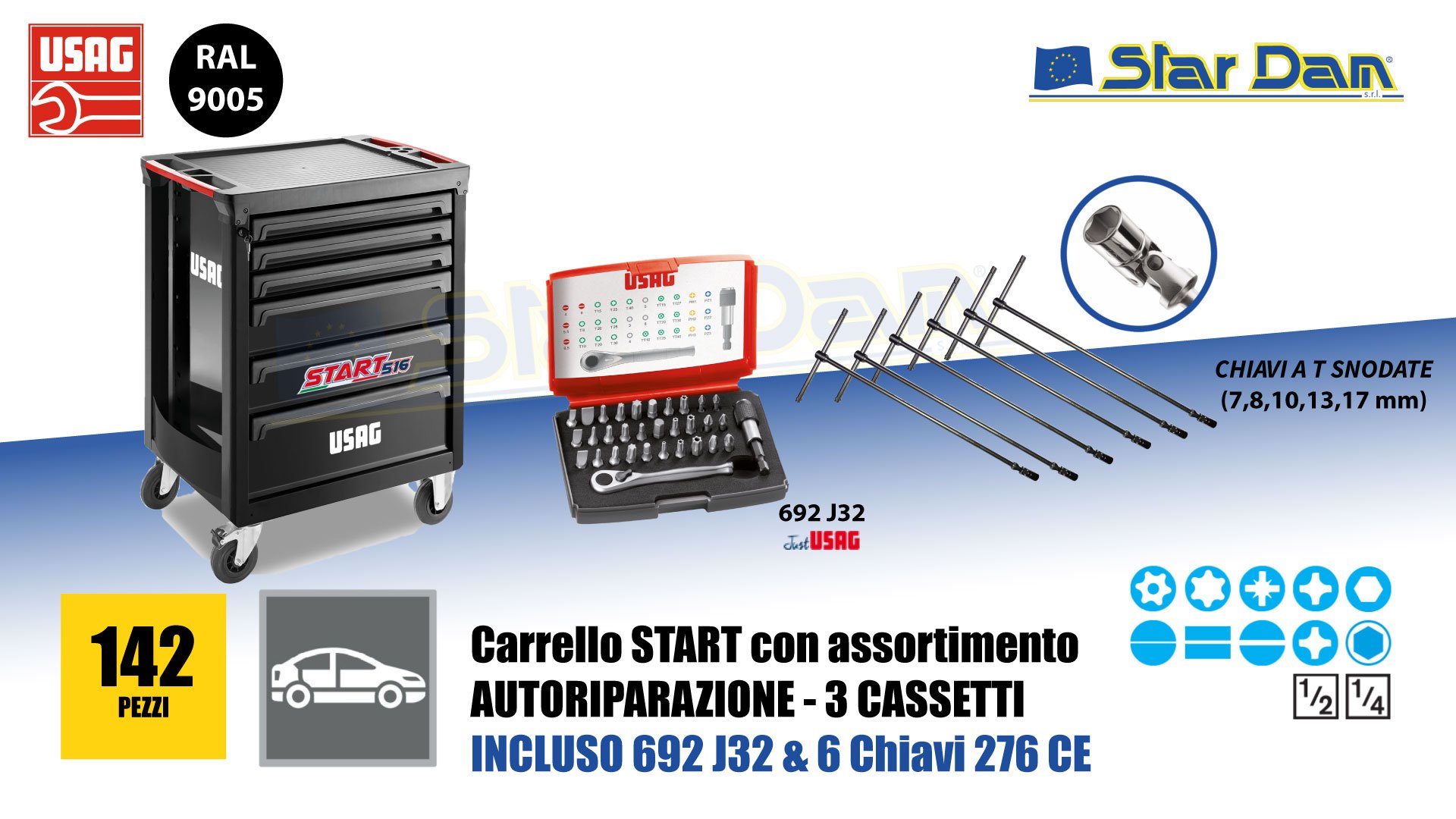 516 ST6PA CARRELLO START CON ASSORTIMENTO AUTORIPARAZIONE 495 PA (142 PZ) - immagine 3