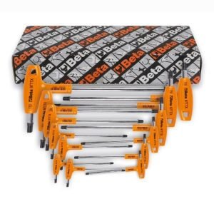 BETA SERIE DI 6 CHIAVI MASCHIO PIEGATE CON IMPUGNATURA PER VITI CON IMPRONTA TORX® CROMATE