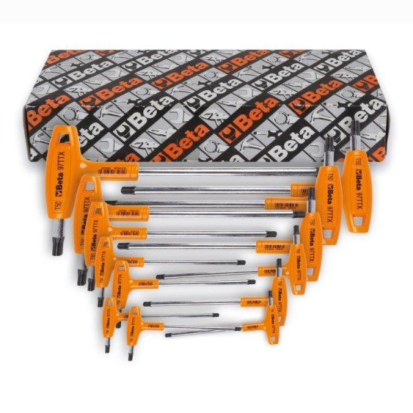 BETA SERIE DI 6 CHIAVI MASCHIO PIEGATE CON IMPUGNATURA PER VITI CON IMPRONTA TORX® CROMATE