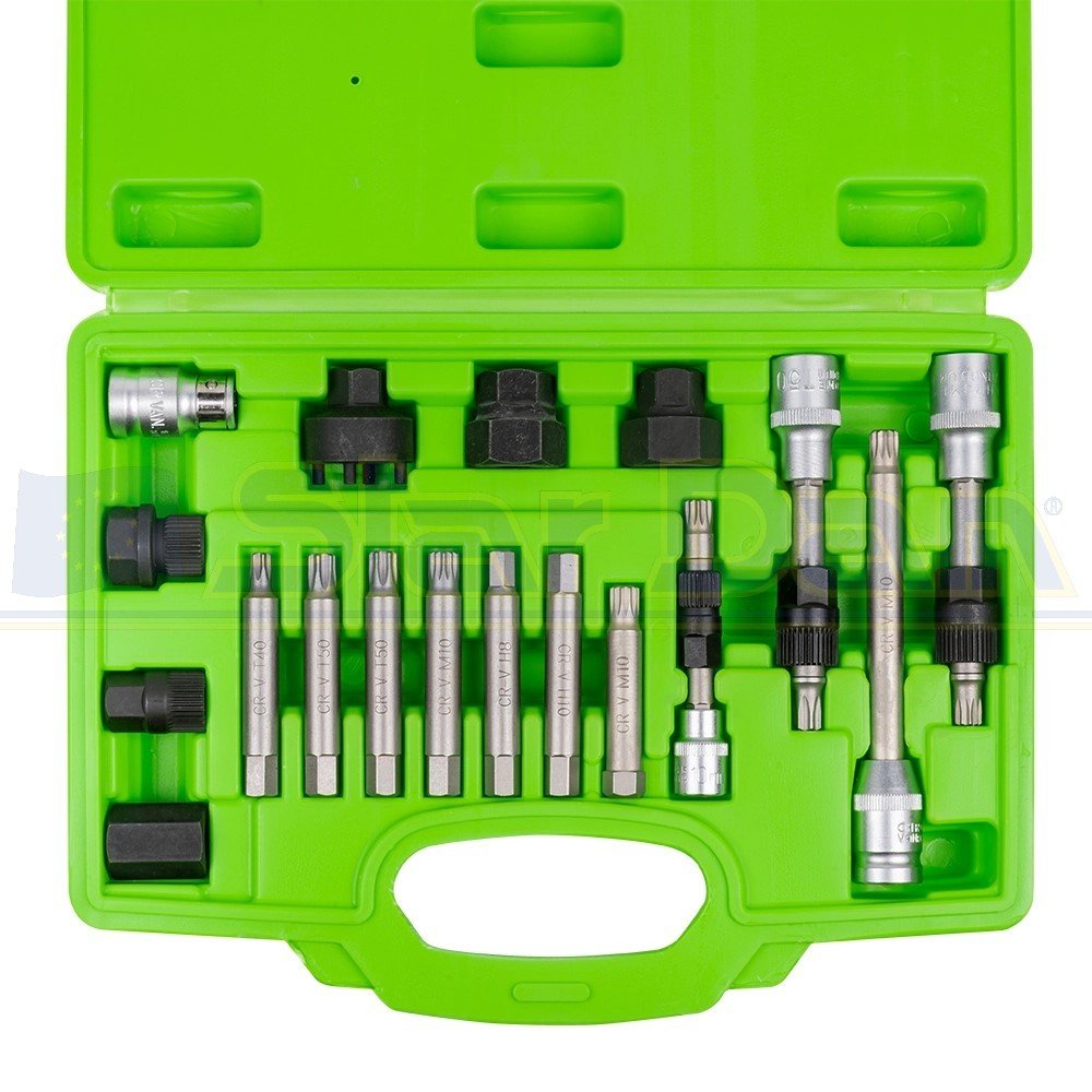 JBM KIT 18 PEZZI ESTRATTORE PULEGGE ALTERNATORE - immagine 2