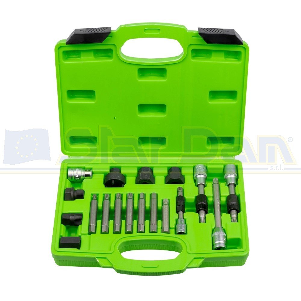 JBM KIT 18 PEZZI ESTRATTORE PULEGGE ALTERNATORE - immagine 3
