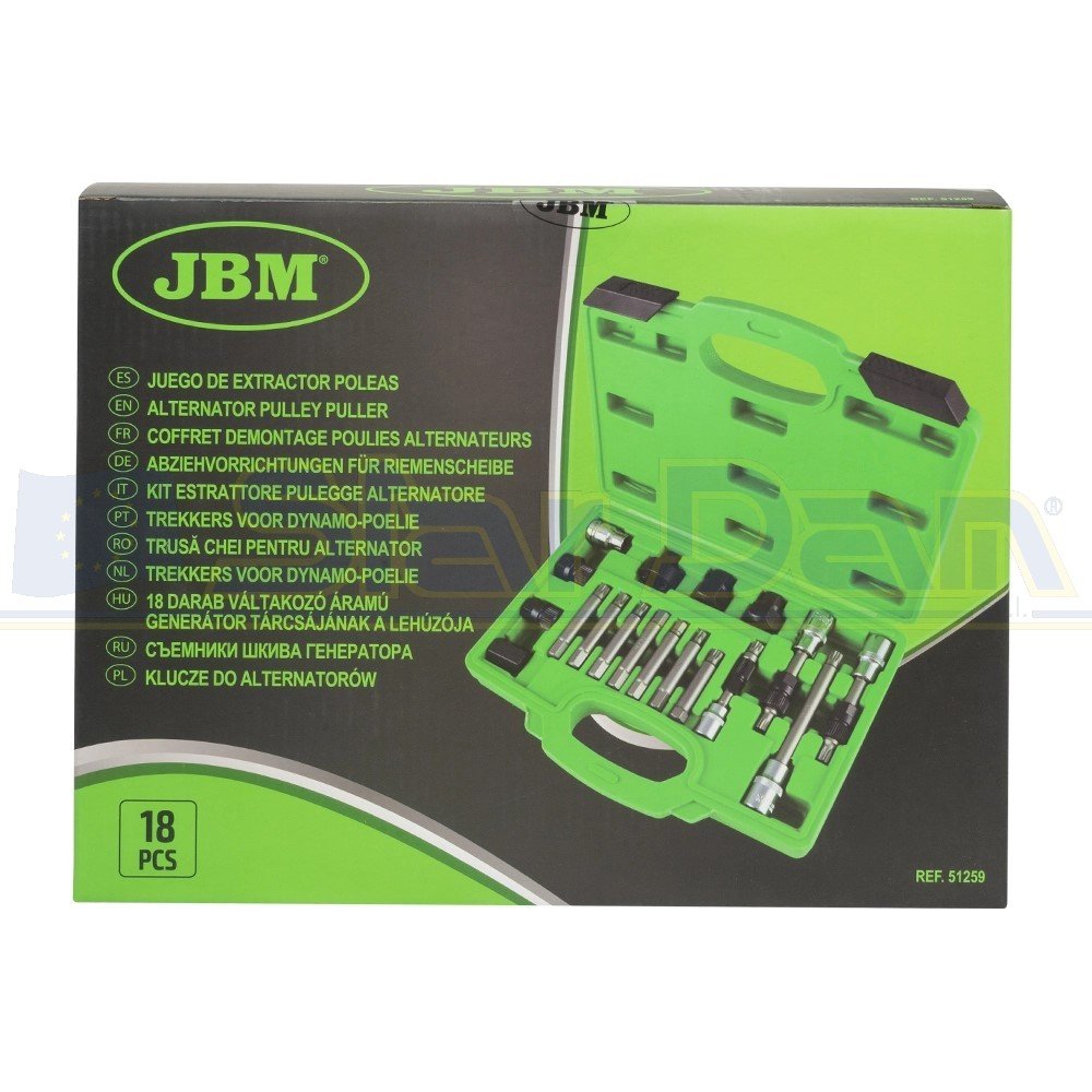 JBM KIT 18 PEZZI ESTRATTORE PULEGGE ALTERNATORE - immagine 5