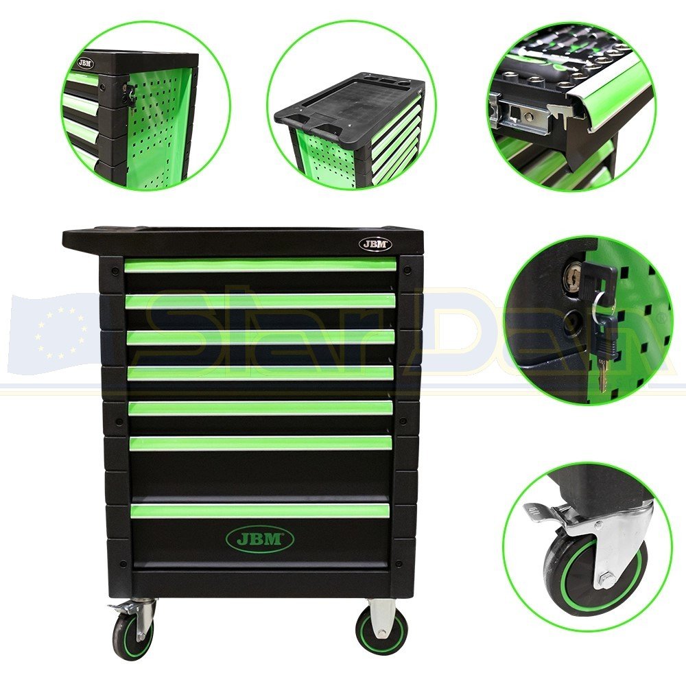 JBM CARRELLO A 7 CASSETTI - VERDE - immagine 2