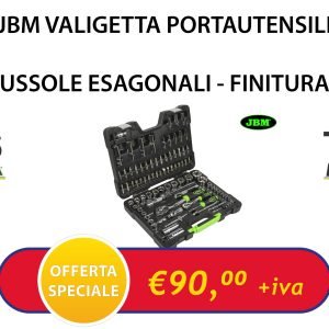 JBM VALIGETTA PORTAUTENSILI 94 PEZZI BUSSOLE ESAGONALI - FINITURA CROMATA
