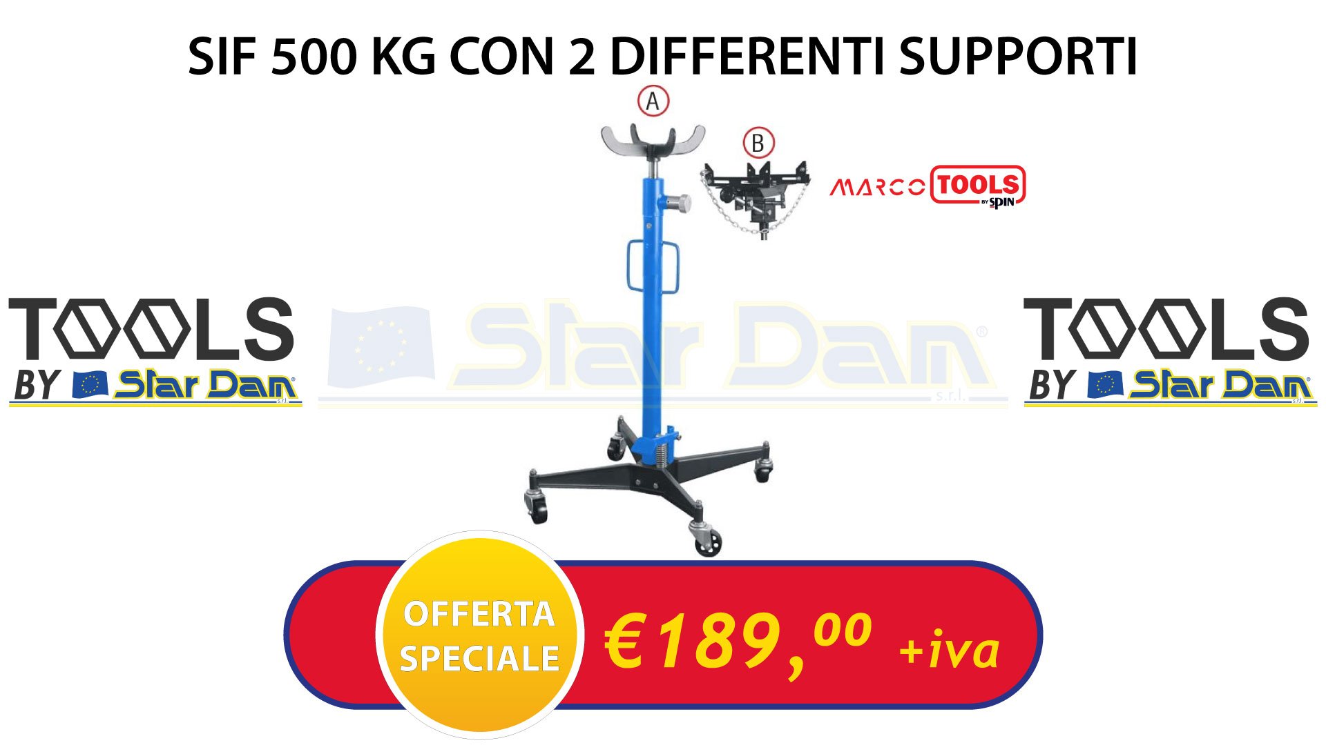 MARCO TOOLS SOLLEVATORE IDRAULICO DA FOSSA CON COMANDO A PEDALE