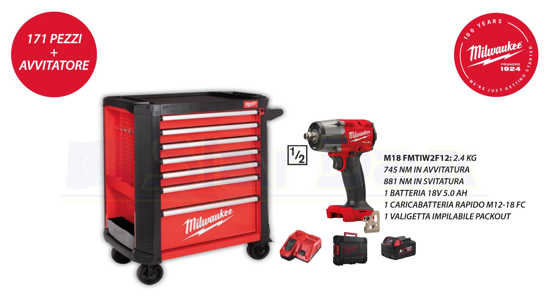CARRELLO ASSORTIMENTO MILWAUKEE M18